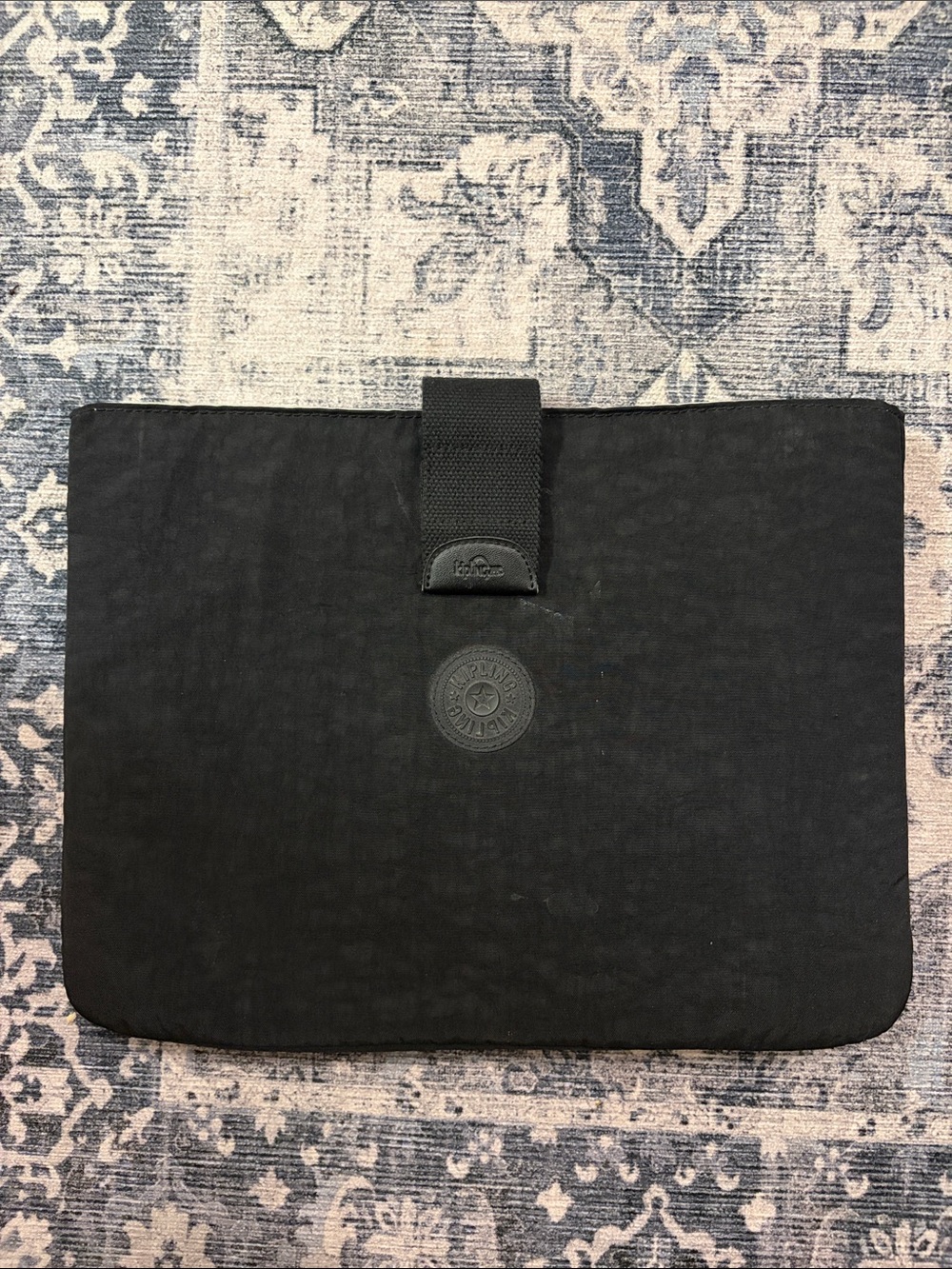 Kipling Black Laptop Sleeve with Snap Closure